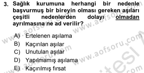 Temel Sağlık Hizmetleri Dersi 2015 - 2016 Yılı (Final) Dönem Sonu Sınav Soruları 3. Soru