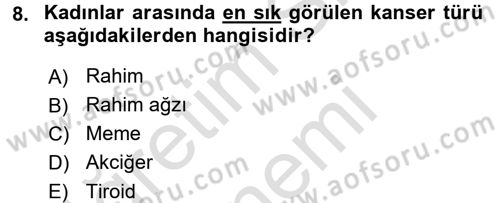 Temel Sağlık Hizmetleri Dersi 2015 - 2016 Yılı (Final) Dönem Sonu Sınav Soruları 8. Soru