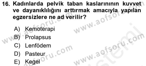 Temel Sağlık Hizmetleri Dersi 2015 - 2016 Yılı Tek Ders Sınav Soruları 16. Soru