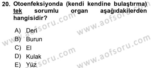 Temel Sağlık Hizmetleri Dersi 2015 - 2016 Yılı Tek Ders Sınav Soruları 20. Soru