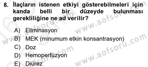 Temel Sağlık Hizmetleri Dersi 2015 - 2016 Yılı Tek Ders Sınav Soruları 8. Soru