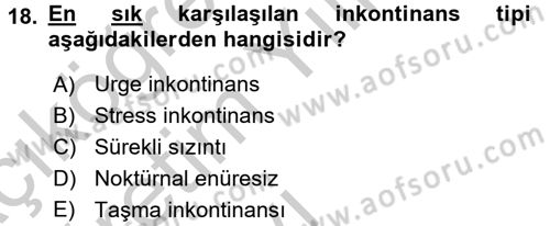 Temel Sağlık Hizmetleri Dersi 2016 - 2017 Yılı 3 Ders Sınav Soruları 18. Soru