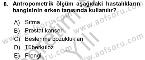 Temel Sağlık Hizmetleri Dersi 2016 - 2017 Yılı 3 Ders Sınav Soruları 8. Soru