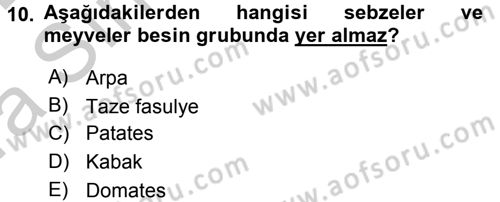 Temel Sağlık Hizmetleri Dersi 2016 - 2017 Yılı (Vize) Ara Sınav Soruları 10. Soru