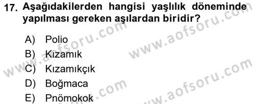 Temel Sağlık Hizmetleri Dersi 2016 - 2017 Yılı (Vize) Ara Sınav Soruları 17. Soru
