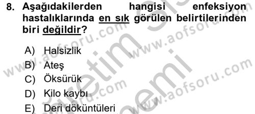Temel Sağlık Hizmetleri Dersi 2016 - 2017 Yılı (Vize) Ara Sınav Soruları 8. Soru