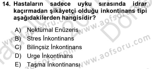 Temel Sağlık Hizmetleri Dersi 2016 - 2017 Yılı (Final) Dönem Sonu Sınav Soruları 14. Soru