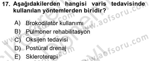 Temel Sağlık Hizmetleri Dersi 2016 - 2017 Yılı (Final) Dönem Sonu Sınav Soruları 17. Soru