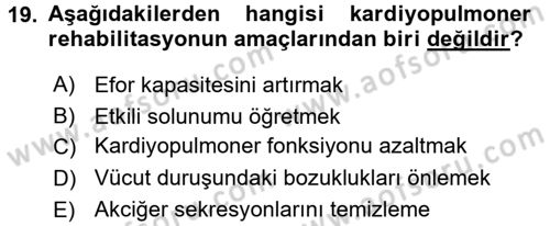 Temel Sağlık Hizmetleri Dersi 2016 - 2017 Yılı (Final) Dönem Sonu Sınav Soruları 19. Soru