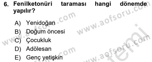 Temel Sağlık Hizmetleri Dersi 2016 - 2017 Yılı (Final) Dönem Sonu Sınav Soruları 6. Soru