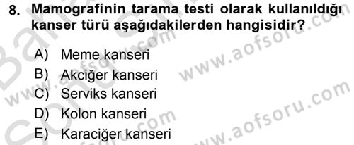 Temel Sağlık Hizmetleri Dersi 2016 - 2017 Yılı (Final) Dönem Sonu Sınav Soruları 8. Soru