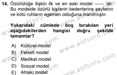 Temel Sağlık Hizmetleri Dersi 2017 - 2018 Yılı 3 Ders Sınav Soruları 14. Soru