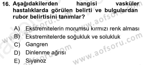 Temel Sağlık Hizmetleri Dersi 2017 - 2018 Yılı 3 Ders Sınav Soruları 16. Soru