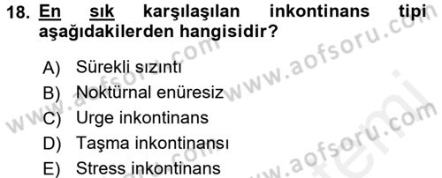 Temel Sağlık Hizmetleri Dersi 2017 - 2018 Yılı 3 Ders Sınav Soruları 18. Soru