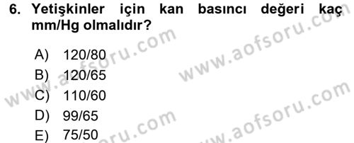 Temel Sağlık Hizmetleri Dersi 2017 - 2018 Yılı 3 Ders Sınav Soruları 6. Soru