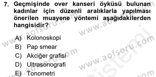 Temel Sağlık Hizmetleri Dersi 2017 - 2018 Yılı 3 Ders Sınav Soruları 7. Soru