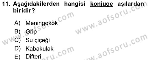 Temel Sağlık Hizmetleri Dersi 2017 - 2018 Yılı (Vize) Ara Sınav Soruları 11. Soru