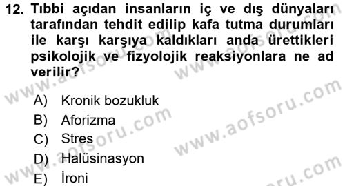 Temel Sağlık Hizmetleri Dersi 2017 - 2018 Yılı (Vize) Ara Sınav Soruları 12. Soru