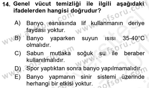 Temel Sağlık Hizmetleri Dersi 2017 - 2018 Yılı (Vize) Ara Sınav Soruları 14. Soru