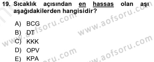 Temel Sağlık Hizmetleri Dersi 2017 - 2018 Yılı (Vize) Ara Sınav Soruları 19. Soru