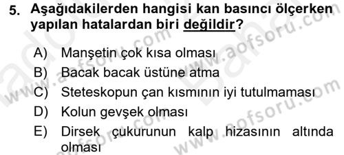 Temel Sağlık Hizmetleri Dersi 2017 - 2018 Yılı (Vize) Ara Sınav Soruları 5. Soru