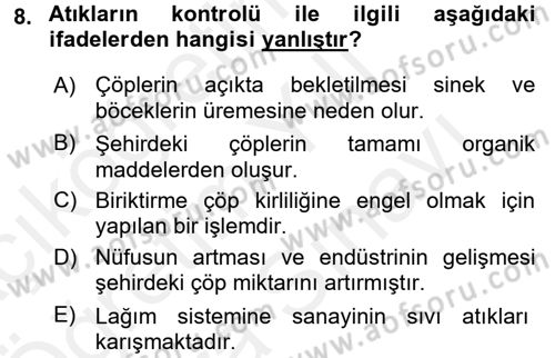 Temel Sağlık Hizmetleri Dersi 2017 - 2018 Yılı (Vize) Ara Sınav Soruları 8. Soru