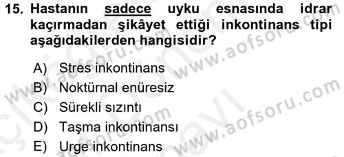 Temel Sağlık Hizmetleri Dersi 2017 - 2018 Yılı (Final) Dönem Sonu Sınav Soruları 15. Soru