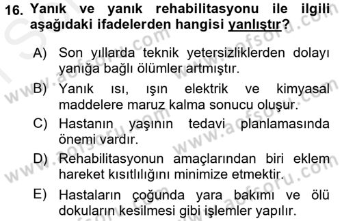 Temel Sağlık Hizmetleri Dersi 2017 - 2018 Yılı (Final) Dönem Sonu Sınav Soruları 16. Soru