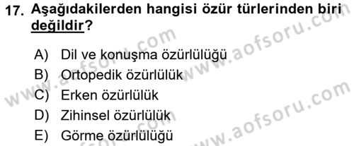 Temel Sağlık Hizmetleri Dersi 2017 - 2018 Yılı (Final) Dönem Sonu Sınav Soruları 17. Soru