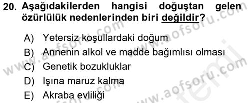 Temel Sağlık Hizmetleri Dersi 2017 - 2018 Yılı (Final) Dönem Sonu Sınav Soruları 20. Soru