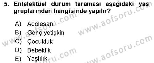 Temel Sağlık Hizmetleri Dersi 2017 - 2018 Yılı (Final) Dönem Sonu Sınav Soruları 5. Soru