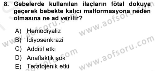 Temel Sağlık Hizmetleri Dersi 2017 - 2018 Yılı (Final) Dönem Sonu Sınav Soruları 8. Soru