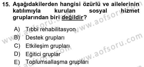 Temel Sağlık Hizmetleri Dersi 2018 - 2019 Yılı 3 Ders Sınav Soruları 15. Soru