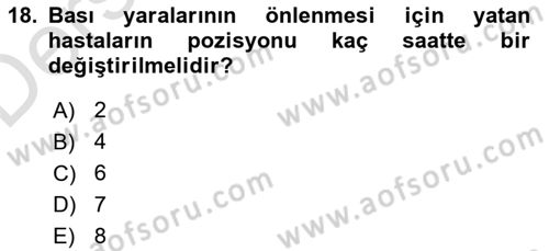 Temel Sağlık Hizmetleri Dersi 2018 - 2019 Yılı 3 Ders Sınav Soruları 18. Soru