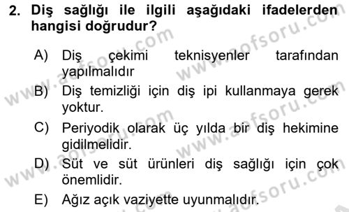 Temel Sağlık Hizmetleri Dersi 2018 - 2019 Yılı 3 Ders Sınav Soruları 2. Soru