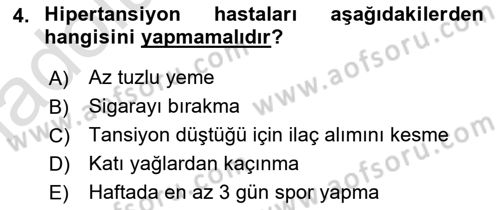 Temel Sağlık Hizmetleri Dersi 2018 - 2019 Yılı 3 Ders Sınav Soruları 4. Soru