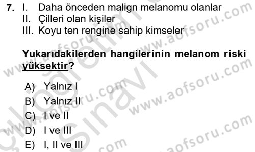Temel Sağlık Hizmetleri Dersi 2018 - 2019 Yılı 3 Ders Sınav Soruları 7. Soru
