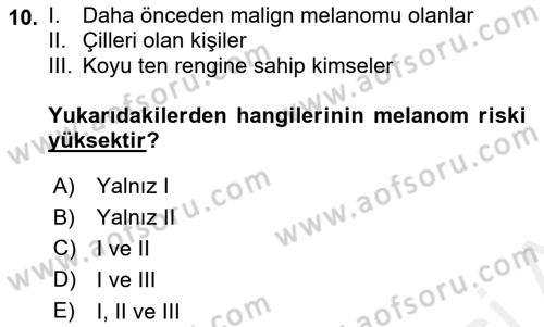 Temel Sağlık Hizmetleri Dersi 2018 - 2019 Yılı (Final) Dönem Sonu Sınav Soruları 10. Soru