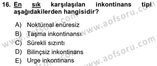 Temel Sağlık Hizmetleri Dersi 2018 - 2019 Yılı (Final) Dönem Sonu Sınav Soruları 16. Soru