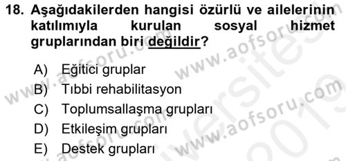 Temel Sağlık Hizmetleri Dersi 2018 - 2019 Yılı (Final) Dönem Sonu Sınav Soruları 18. Soru