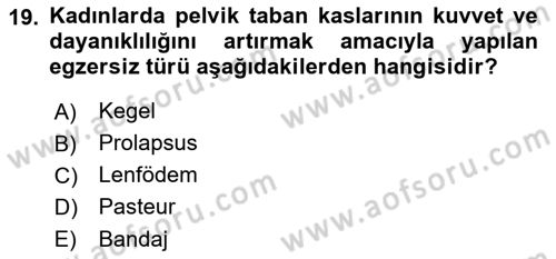 Temel Sağlık Hizmetleri Dersi 2018 - 2019 Yılı (Final) Dönem Sonu Sınav Soruları 19. Soru