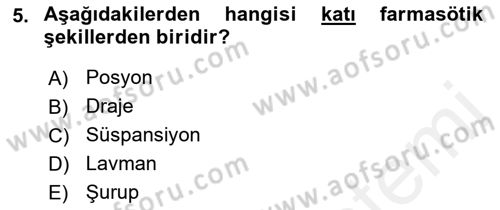 Temel Sağlık Hizmetleri Dersi 2018 - 2019 Yılı (Final) Dönem Sonu Sınav Soruları 5. Soru