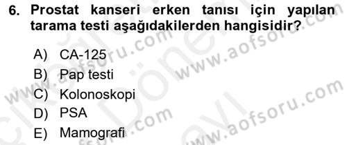 Temel Sağlık Hizmetleri Dersi 2018 - 2019 Yılı (Final) Dönem Sonu Sınav Soruları 6. Soru