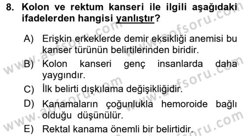 Temel Sağlık Hizmetleri Dersi 2018 - 2019 Yılı (Final) Dönem Sonu Sınav Soruları 8. Soru
