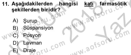 Temel Sağlık Hizmetleri Dersi 2018 - 2019 Yılı Yaz Okulu Sınav Soruları 11. Soru