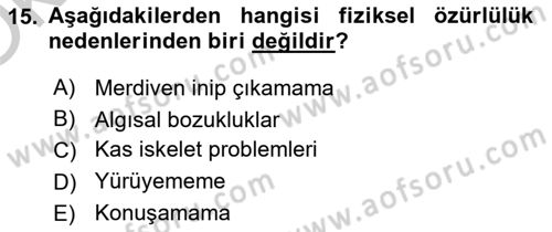 Temel Sağlık Hizmetleri Dersi 2018 - 2019 Yılı Yaz Okulu Sınav Soruları 15. Soru