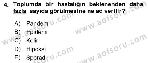 Temel Sağlık Hizmetleri Dersi 2018 - 2019 Yılı Yaz Okulu Sınav Soruları 4. Soru