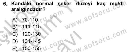 Temel Sağlık Hizmetleri Dersi 2018 - 2019 Yılı Yaz Okulu Sınav Soruları 6. Soru