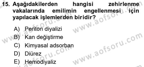 Temel Sağlık Hizmetleri Dersi 2020 - 2021 Yılı Yaz Okulu Sınav Soruları 15. Soru
