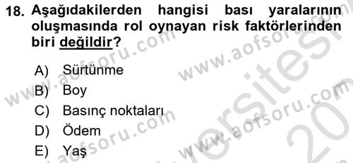 Temel Sağlık Hizmetleri Dersi 2020 - 2021 Yılı Yaz Okulu Sınav Soruları 18. Soru